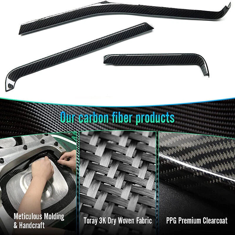 4pcs Carbon Fiber Interior Console Dashboard Panel for Corvette C8 (2020-2023)