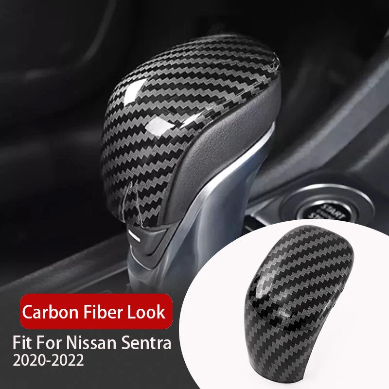 Carbon Black Gear Shift Knob Cover for Nissan Sentra, Altima (2020-2024)