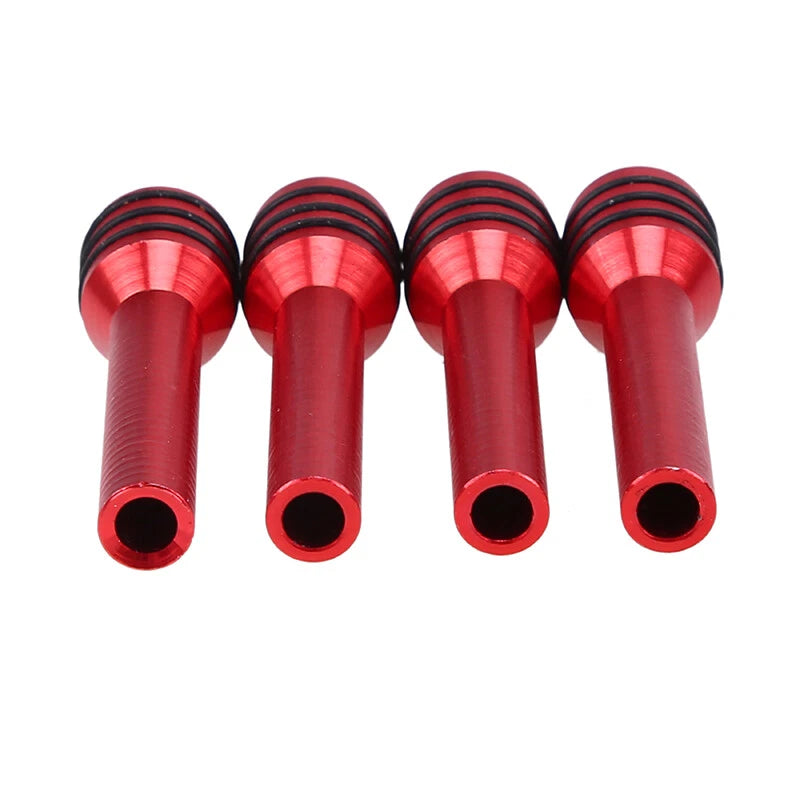 4 x Red Auto Interior Door Lock Knob Covers for Car (Fits Most Models)