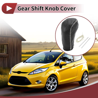 Car Gear Shift Knob Cover for Ford Fiesta (2009-2012) Beige Faux Leather
