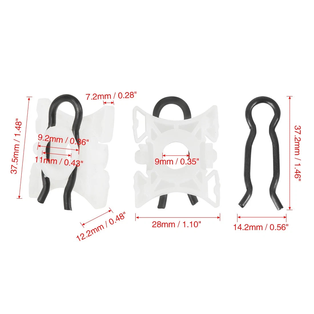 2 x 11mm Car Window Regulator Sliding Pivot Clips for BMW E32 (1989-1994)