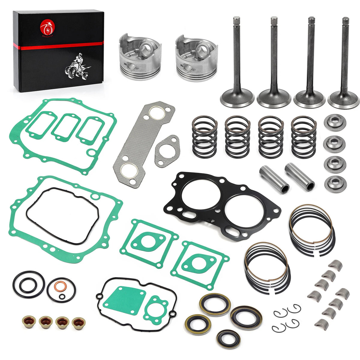Engine Rebuild Kit 0.25mm OS Piston Gasket Valve for EZGO Robin (1985–1995)