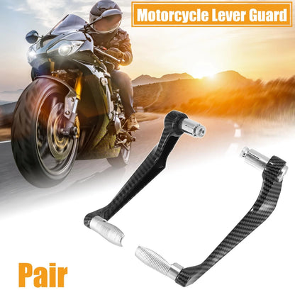 2 x Pair 7/8" Motorcycle Brake Clutch Lever Guard 22mm SilverTone for Universal