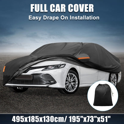 Waterproof 210D-PU Oxford Car Cover for Toyota Camry (2007-2022) Black