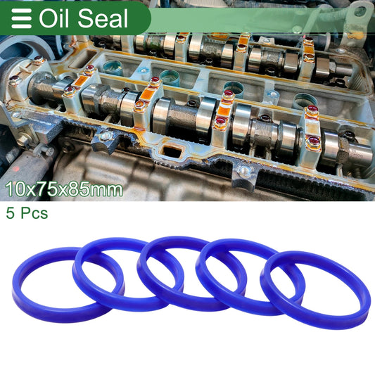 Oil Seal 75x85x10mm TPU Rotary Shaft Seal High Pressure Blue 5 Pcs