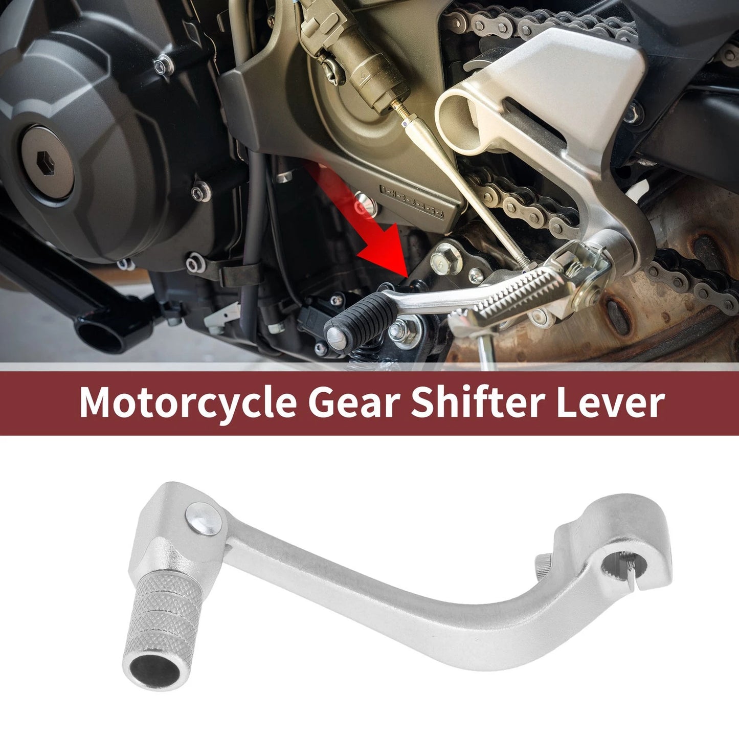 Folding Shifter Lever for Honda CRF110F (2013-2018) Silver Tone