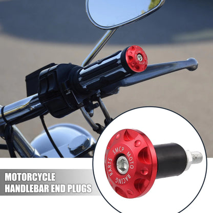 Pair 7/8" 22mm Motorcycle Hand Grips Handlebar End Caps Aluminum Alloy Red