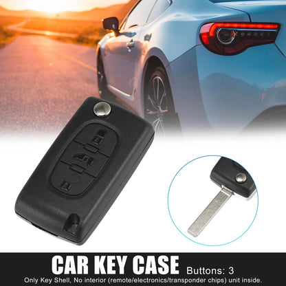 3 x Key Fob Case Shell for Peugeot Partner, Citroen Berlingo, Dispatch