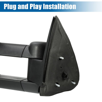 Pair Tow Mirrors for Chevy Silverado Avalanche Suburban GMC Cadillac