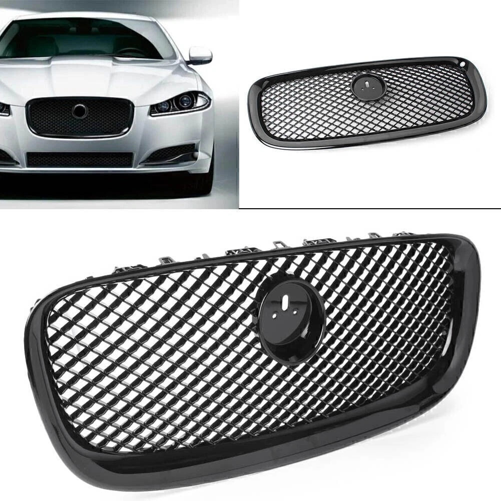 Gloss Black ABS Front Upper Grille Mesh for Jaguar XF XFR (2012-2014)