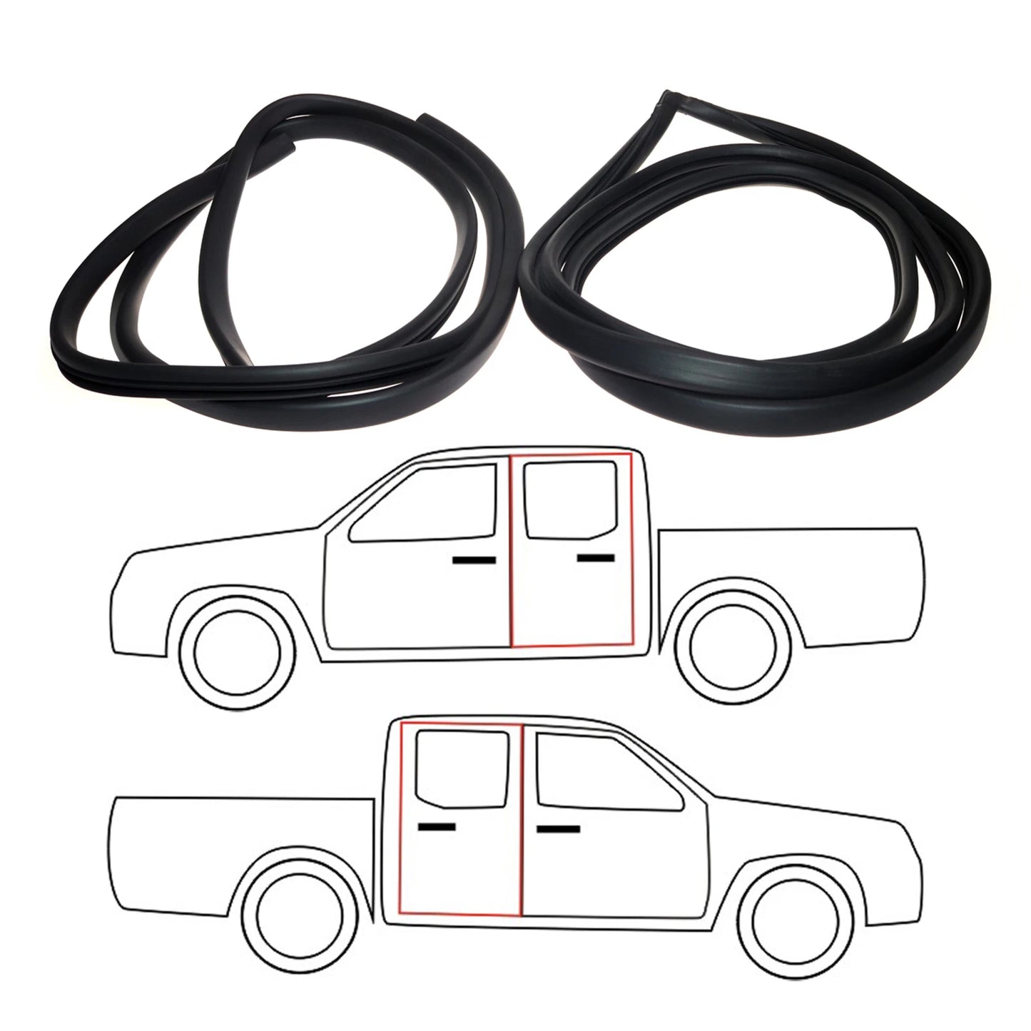 Door Weatherstrip Rubber Seal for Toyota Hilux RN10 2D Ute 1968-1972