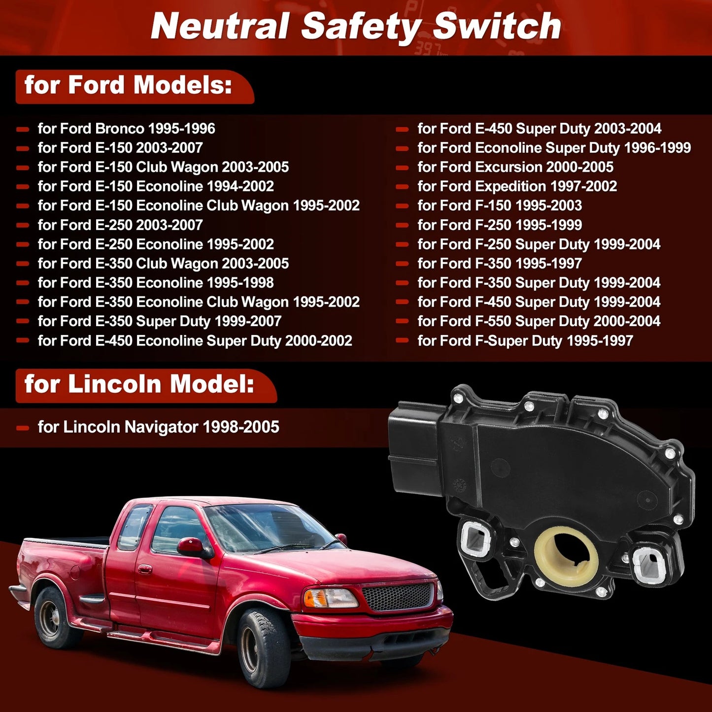 Neutral Position Range Sensor for Ford F150 F250 F350 F450 F550 (1995-2004)