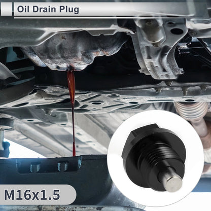 Set M16x1.5 Engine Oil Drain Plug with Gasket for Car Motorcycle Boat Black