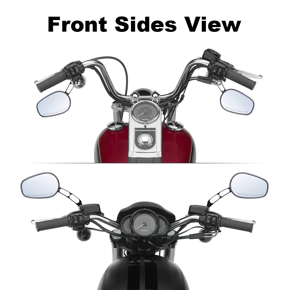 8mm Rear Black View Mirrors for Harley Touring Road King Street Glide Ultra