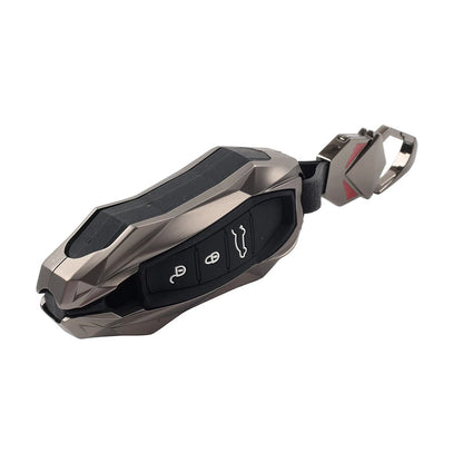 Black Smart Key Fob Cover Case for Porsche Cayenne Panamera 911 Macan (2010-2023)