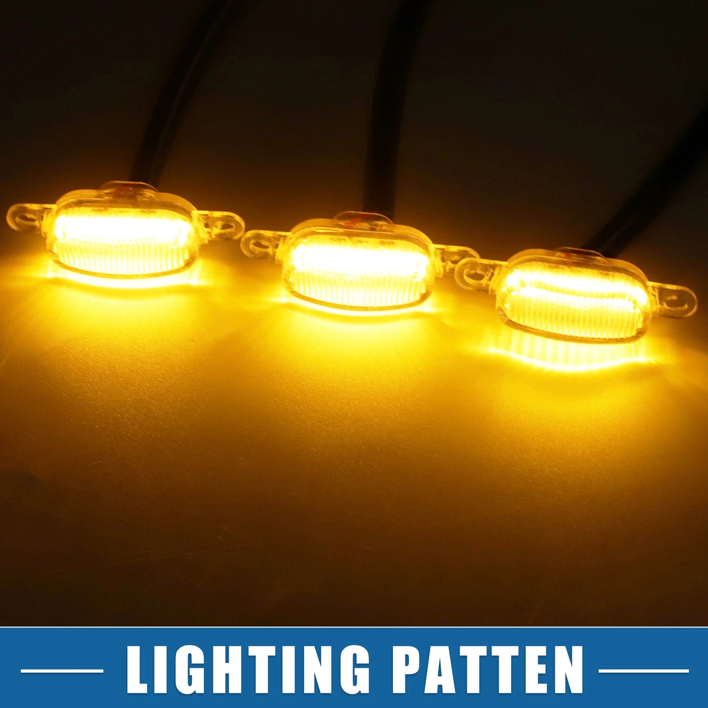 Grill LED Light Set for Ford F150 F250 F350 (2015-2023) Amber Clear Lights