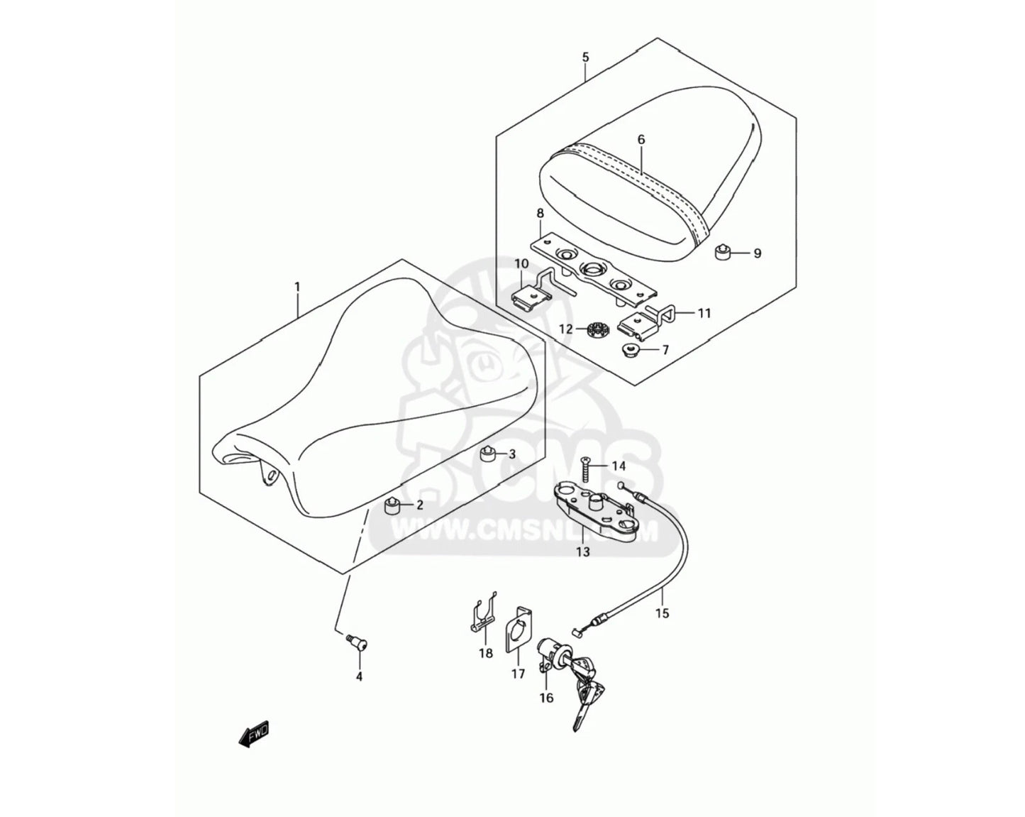 Siège Boulons Arrière Tête de fourche Inox x2 for Suzuki