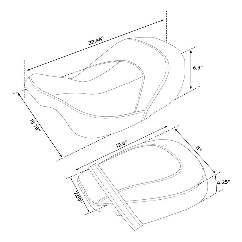 Driver Passenger Gel Seat for Harley CVO Street Electra Glide (2009-2023)