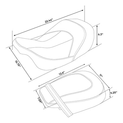 Driver Passenger Gel Seat for Harley CVO Street Electra Glide (2009-2023)