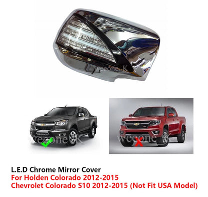 L.E.D. Chrome Mirror Cover Trim for Chevrolet Colorado (2012-2015)