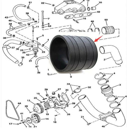 Elbow Exhaust Hose for OMC Sterndrive Volvo Penta 4.3-8.2