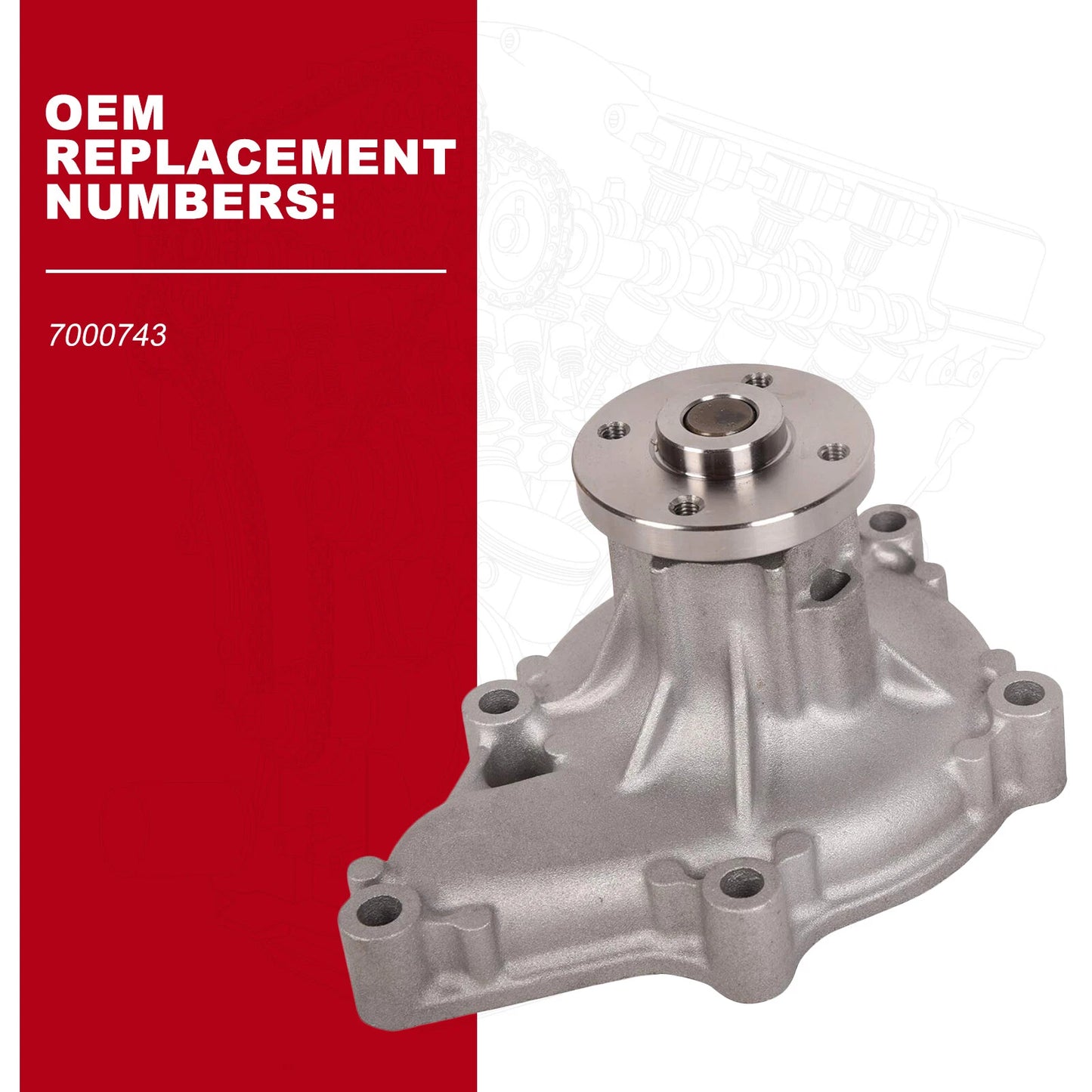 Water Pump for Bobcat S205 S550 S570 S590 T180 T190 T550 T590 (2000-2023)