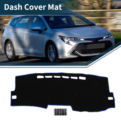 Dashboard Cover Mat for Toyota Corolla (2007-2012) - Black Blue 1 Set