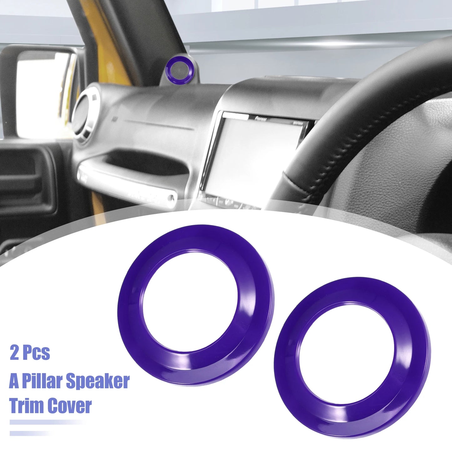 2 x Pillar Speaker Decoration Covers for Jeep Wrangler JK (2007-2014) Purple