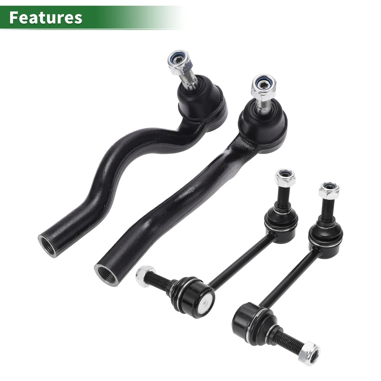 4pcs Front Suspension Kit Outer Tie Rod End Sway Bar Link for Dodge Durango