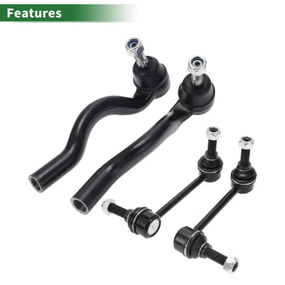 4pcs Front Suspension Kit Outer Tie Rod End Sway Bar Link for Dodge Durango