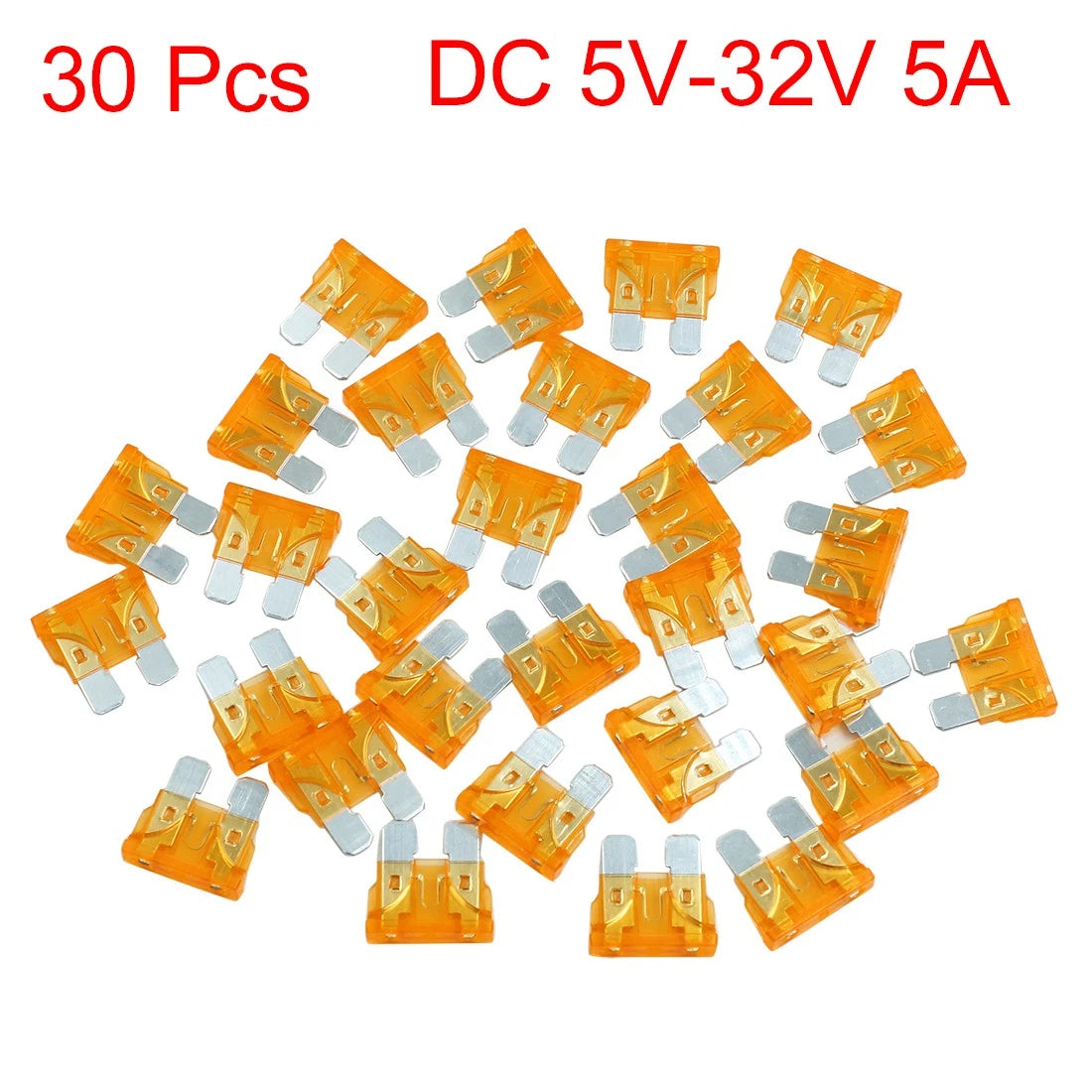 Fuse 30pcs DC 5V-32V 5A Universal Medium Blade Style for Car, Motorcycle, Boat