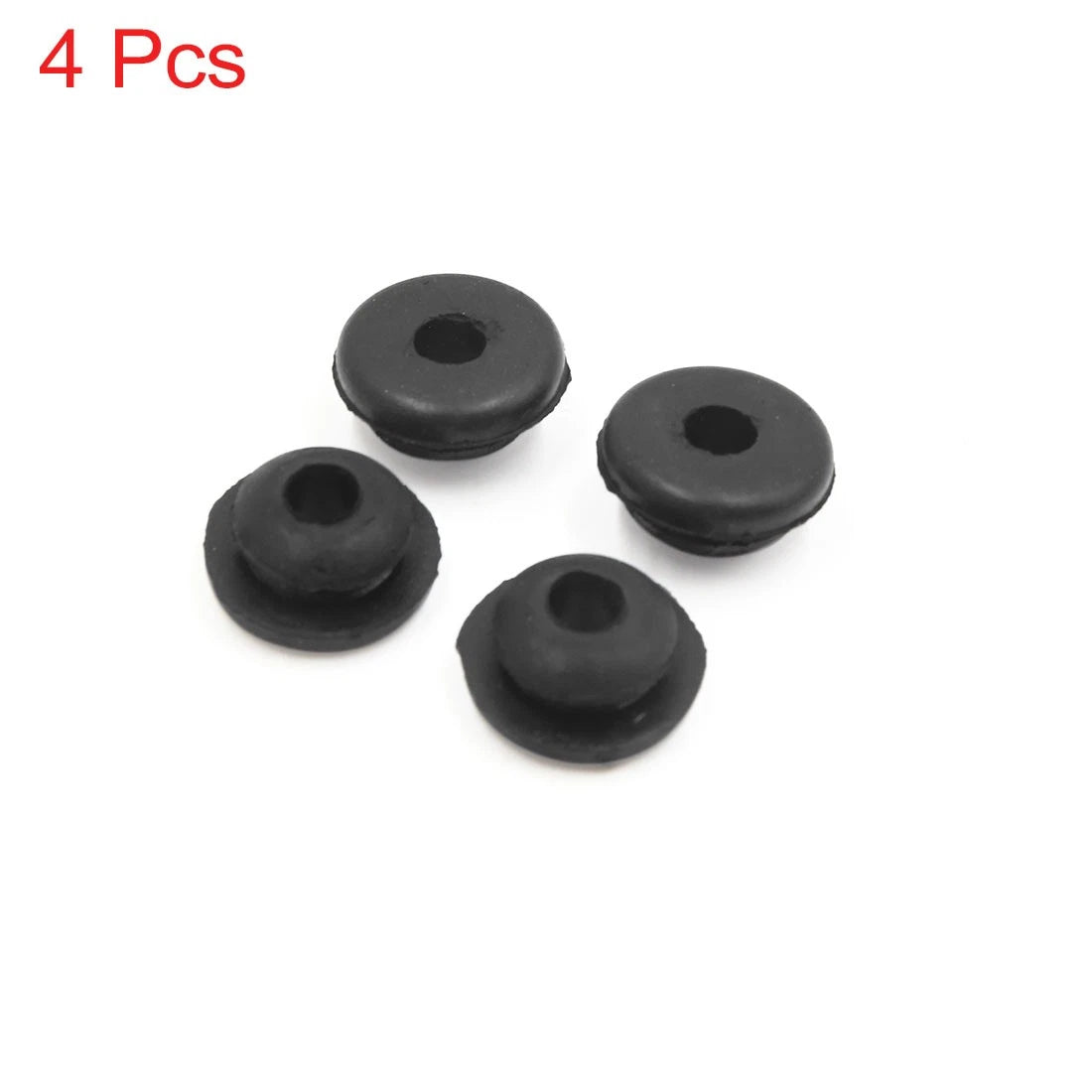 4 x 6mm Hole Diameter Black Rubber Shock Absorber Bushings for Car Motorcycle