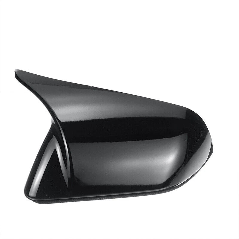 Glossy Black Horn Style Rearview Side Mirror Cover Caps for Ford Mustang (2015-2021)