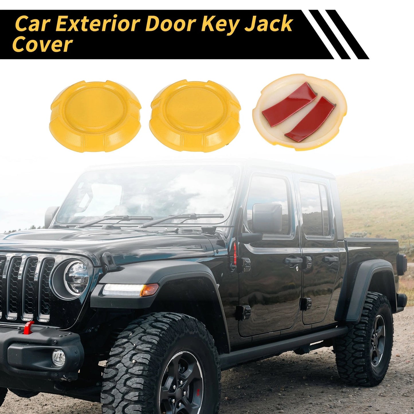 3 x Exterior Door Key Jack Covers for Jeep Wrangler JL JLU Sport (2018-2022)
