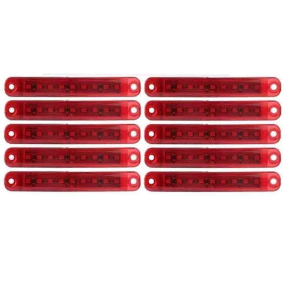 10 x 12V 9 LED Sealed Side Marker Clearance Lights for Auto Truck Trailer Red