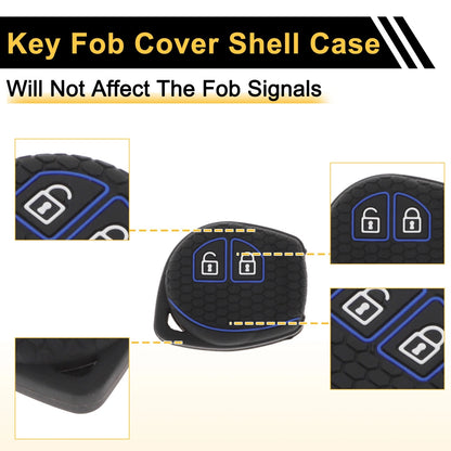 Black Blue Line Key Case for Suzuki Alto (2009-2014) - 2 Buttons