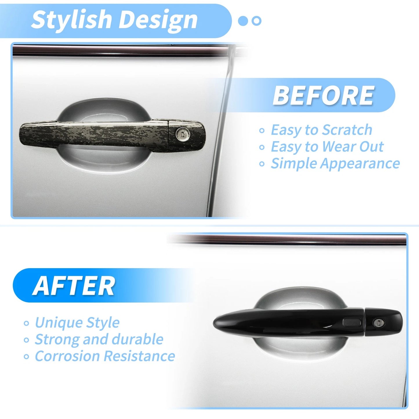 Glossy Black Door Handle Cover for Nissan Sentra Altima X-Trail