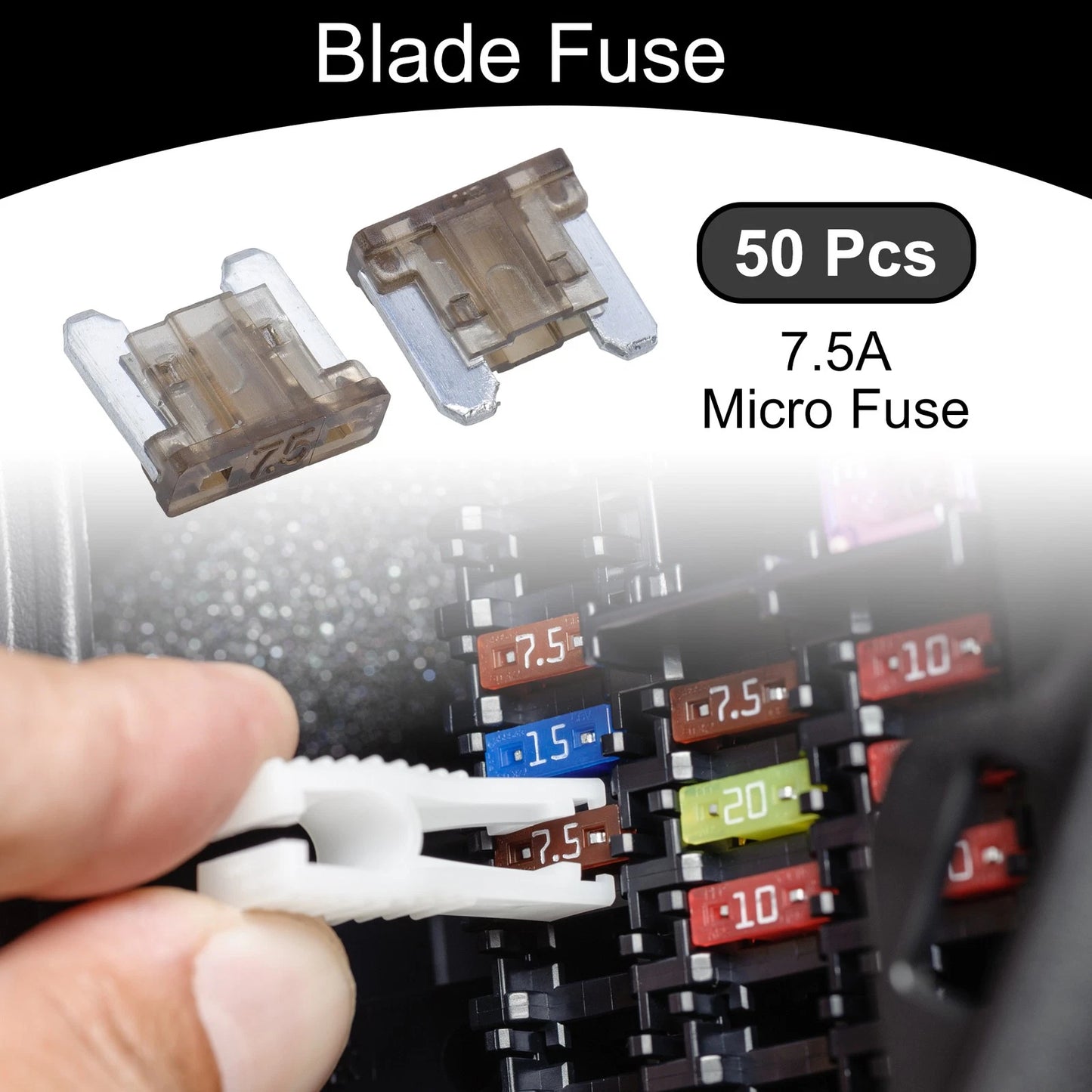 Micro Fuse / 7.5A / Blade Fuse for Car Boat Truck RV Motorcycle Brown 50 Pcs