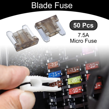 Micro Fuse / 7.5A / Blade Fuse for Car Boat Truck RV Motorcycle Brown 50 Pcs