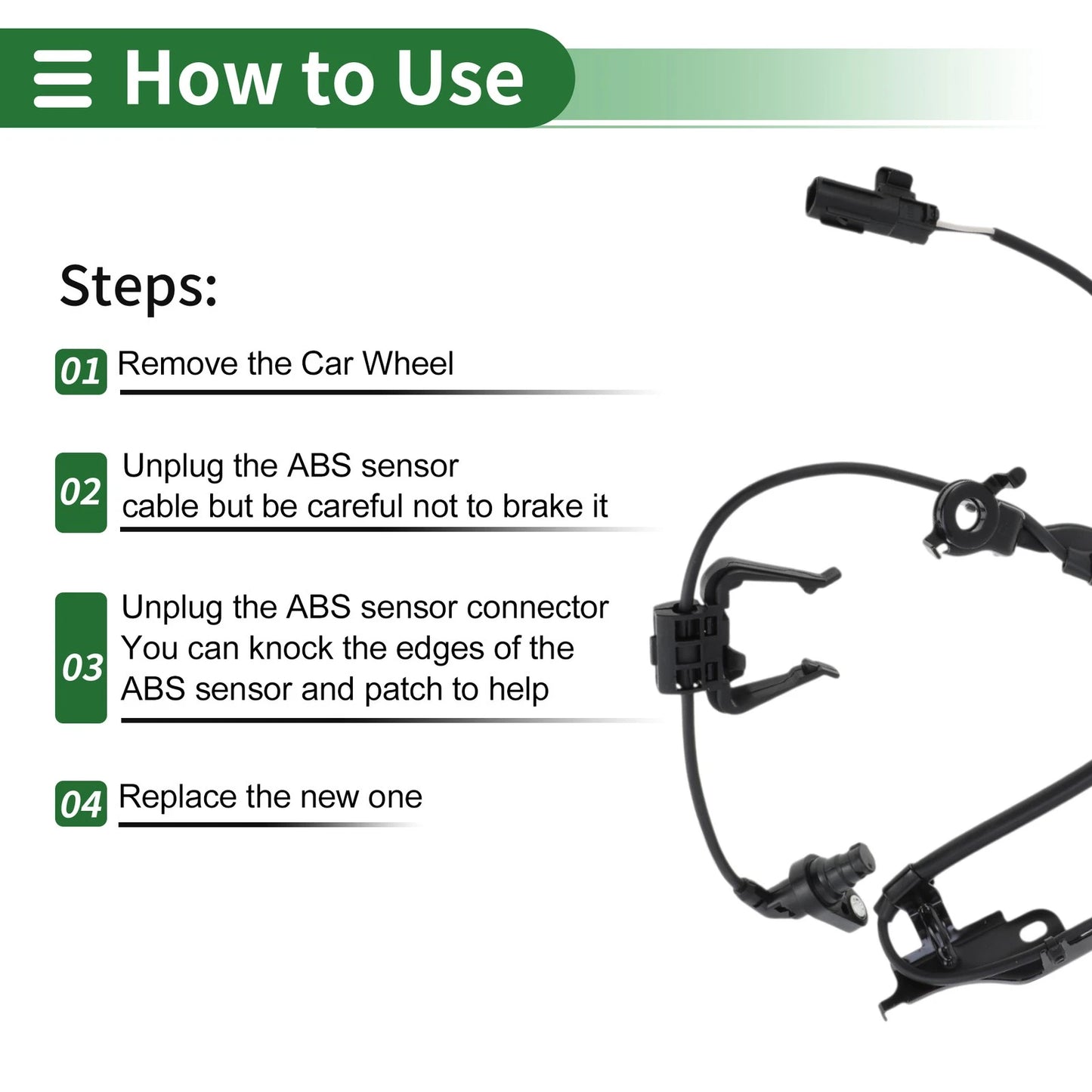 ABS Wheel Speed Sensor for Toyota Highlander (2011-2015) - 1 x Sensor