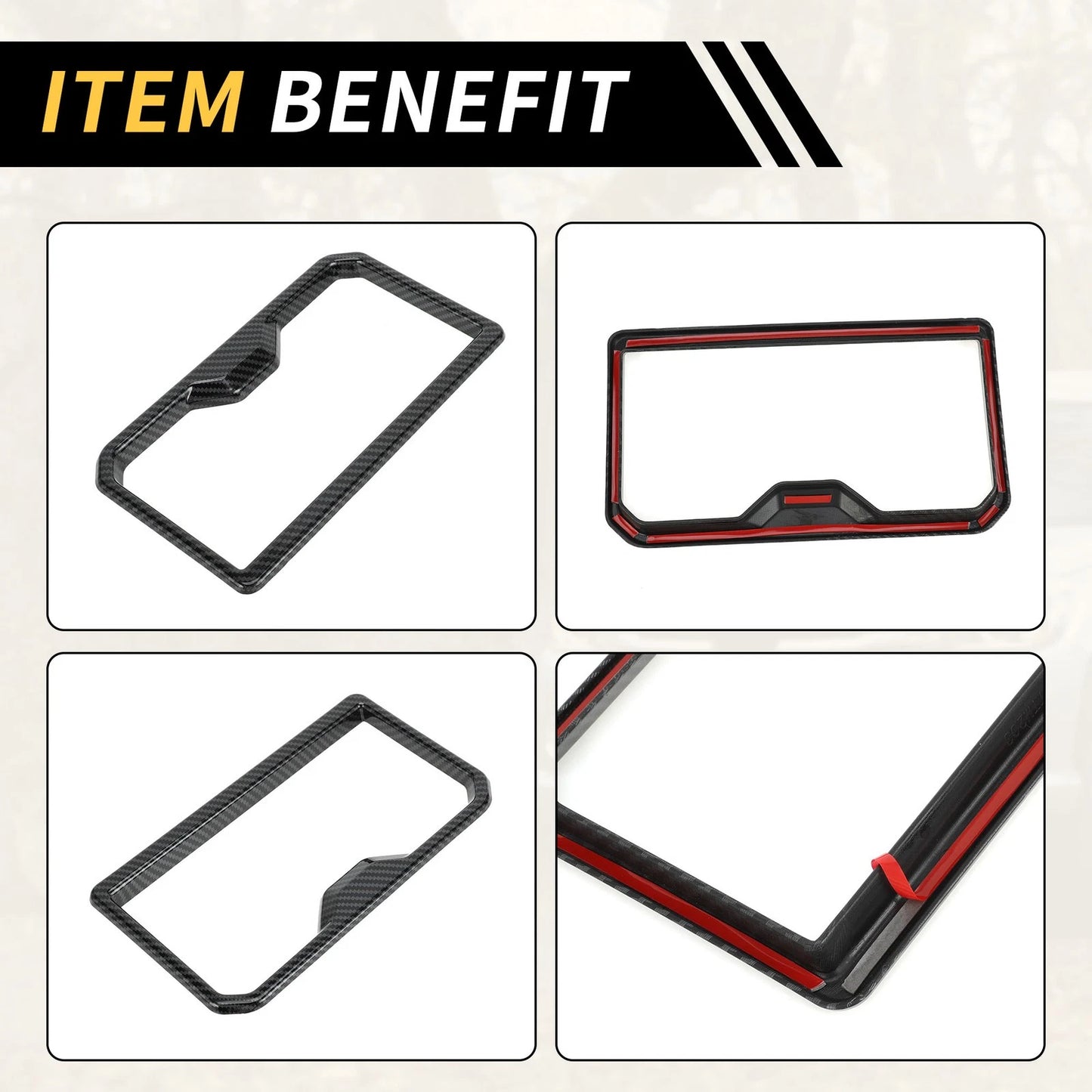 Carbon Fiber Center Console Cup Holder Trim Cover for Toyota Tacoma (2024)