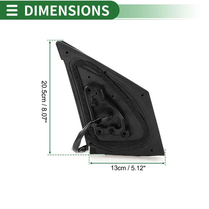 Left Side Door Mirror for Toyota Corolla 2009-2013 Manual Folding White