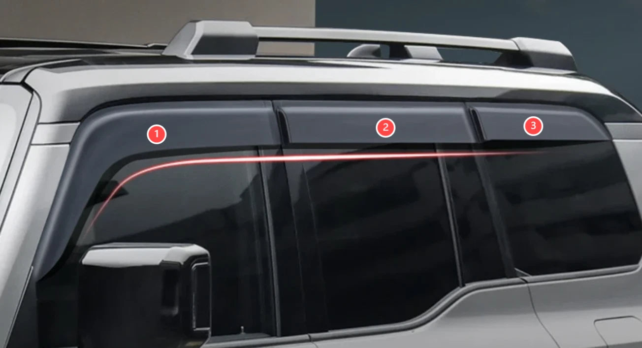 Guard Rain Window Vent Sun Visor Cover Trim for Toyota Prado LC250 (2024-2025)