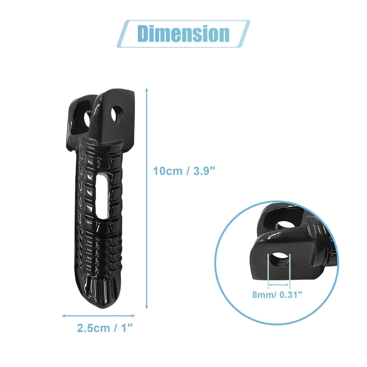 1 Pair 8mm Aluminum Aolly Motorcycle Footrest Footpeg Black for Suzuki