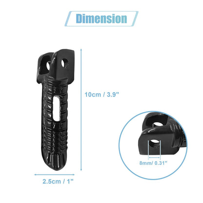 1 Pair 8mm Aluminum Aolly Motorcycle Footrest Footpeg Black for Suzuki