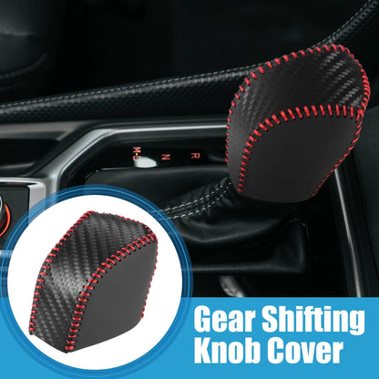 Auto Gear Shifting Knob Cover for Lexus NX250 (2022-2023) Black Red Stitches