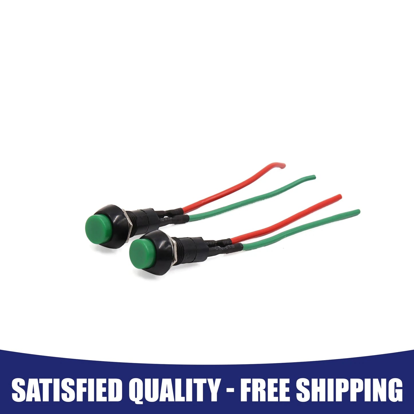 Round Wired Momentary Push Button Switch 12V–24V 2 x for Car Motorcycle