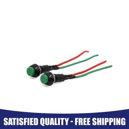 Round Wired Momentary Push Button Switch 12V–24V 2 x for Car Motorcycle