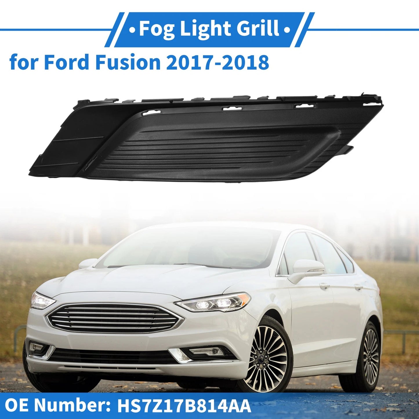 Front Right Fog Light Grill for Ford Fusion (2017-2018)