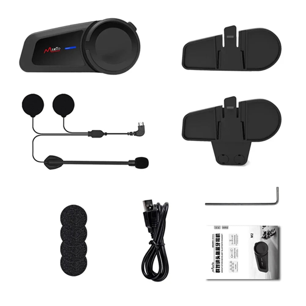 1000M Motorcycle Interphone Helmet for 6 Riders Talking FM Radio